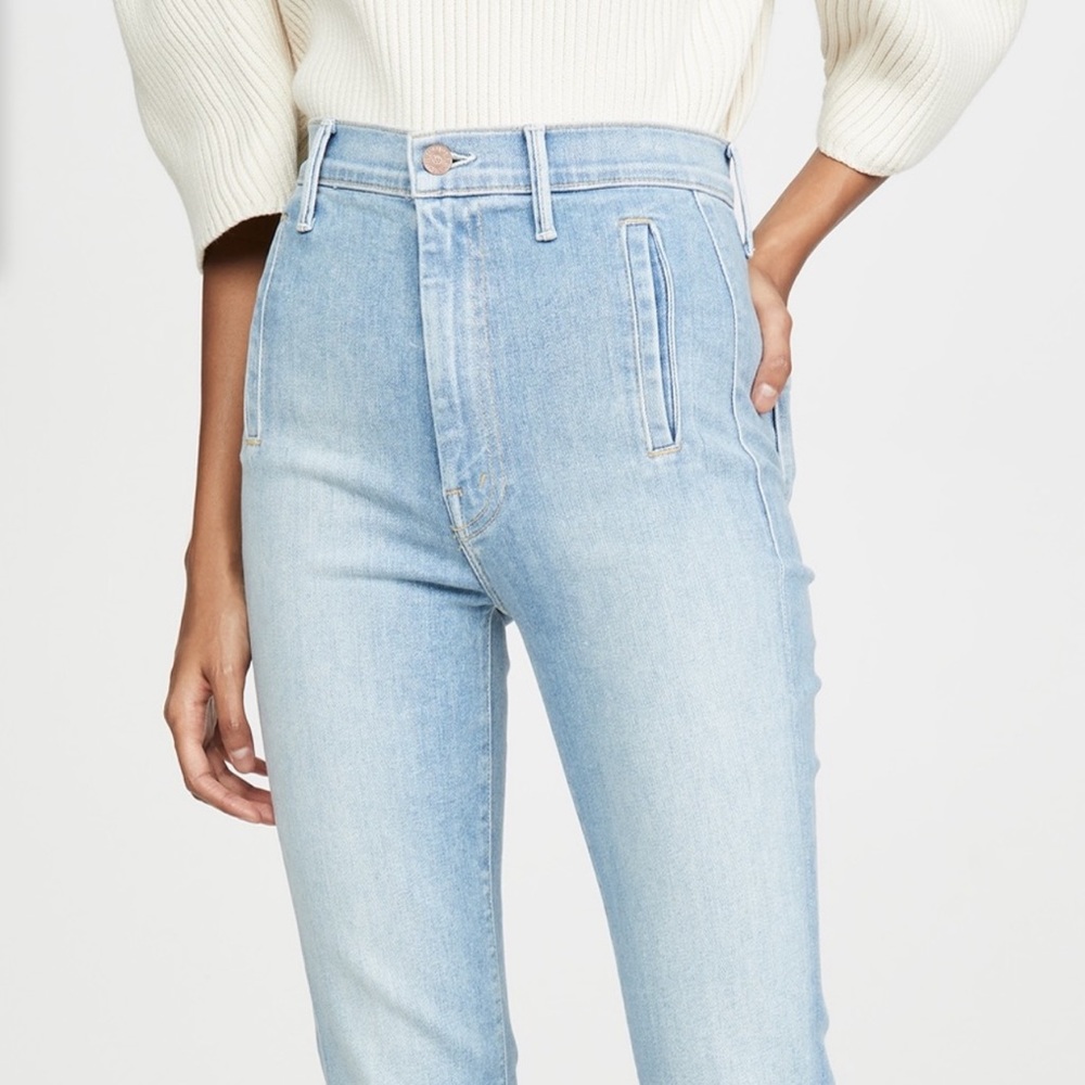 *EUC* MOTHER “The Drama” light blue flare jeans size 26
